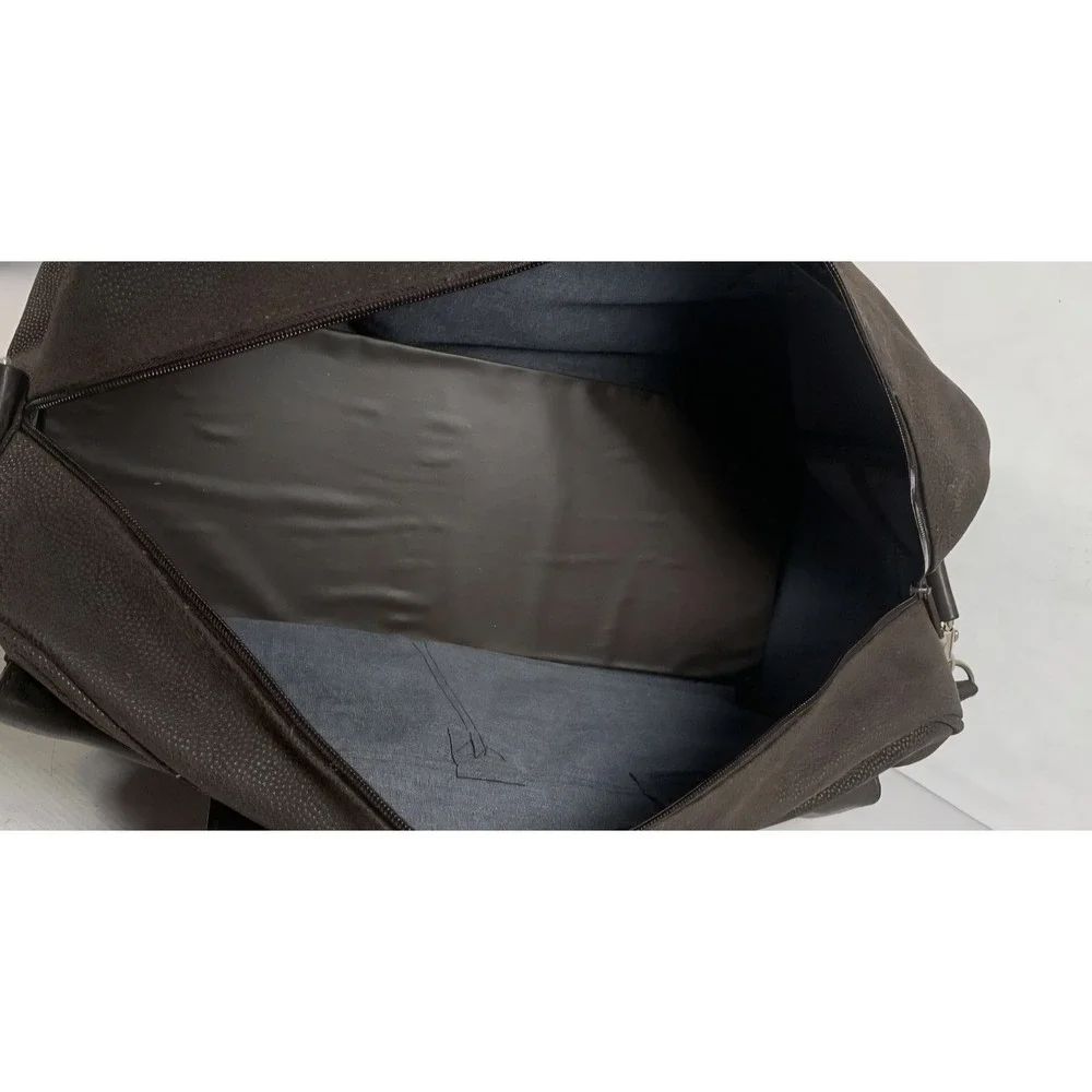 Lagerfeld Vintage Duffle Bag Dark Brown Textured Weekender Travel Bag Unisex